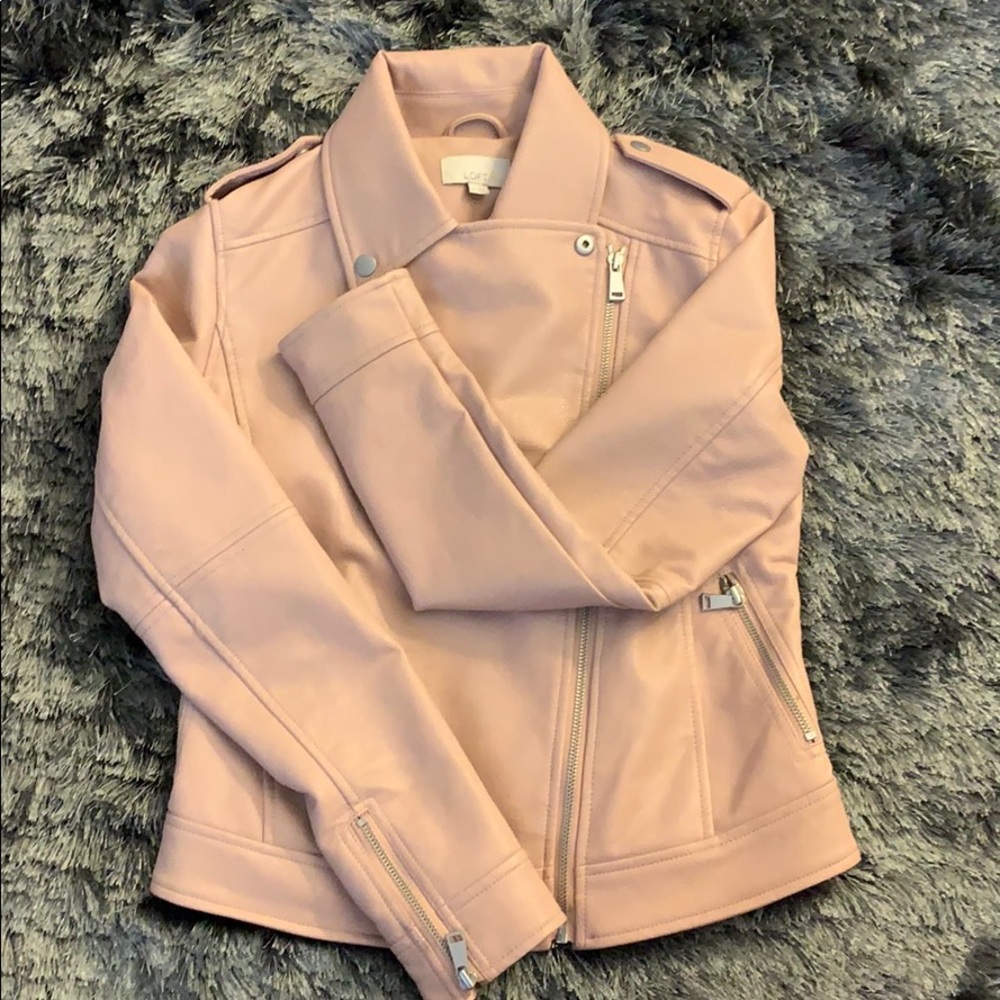 Faux leather moto jacket